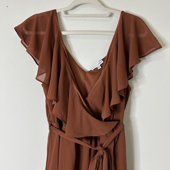 Baltic Born Katya Ruffle Maxi Dress 2XL Rust Orange Formal Bridesmaid Autumn - Picture 4 of 10